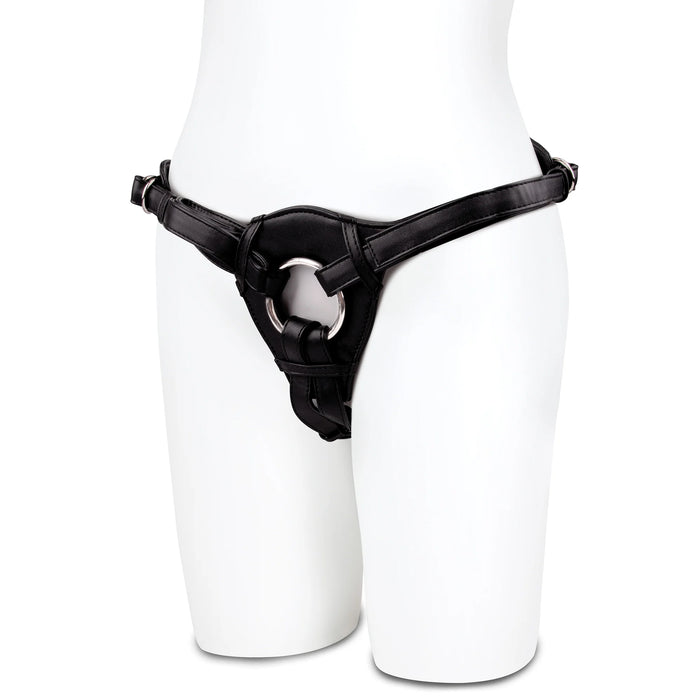 Lux Fetish Patent Leather Strap-On Harness Black