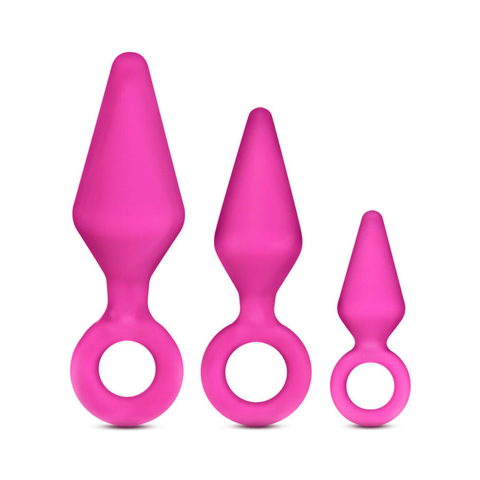Blush Luxe Candy Rimmer 3-Piece Silicone Anal Plug Kit Pink