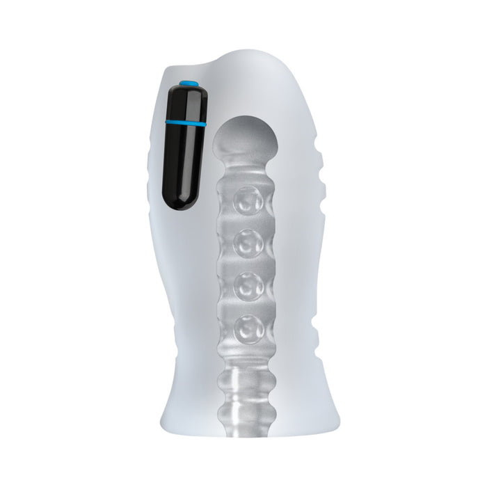 OptiMale Vibrating Stroker - Massage Beads Frost