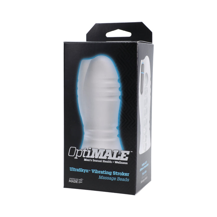 OptiMale Vibrating Stroker - Massage Beads Frost