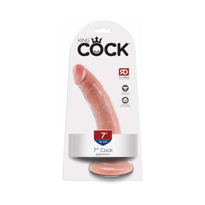 Pipedream King Cock 7 in. Cock Realistic Dildo With Suction Cup Beige