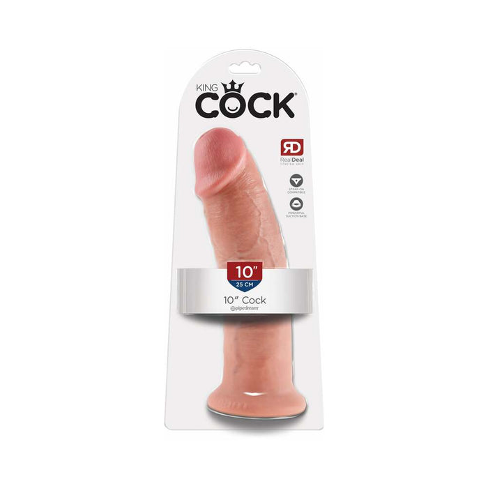 Pipedream King Cock 10 in. Cock Realistic Dildo With Suction Cup Beige