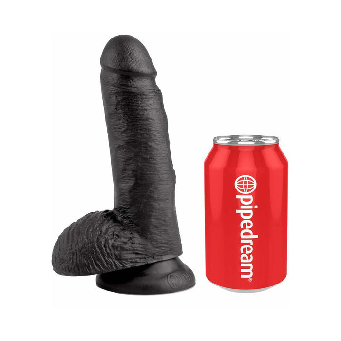 Pipedream King Cock 7 in. Cock With Balls Realistic Suction Cup Dildo Black