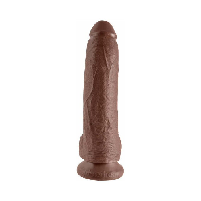 Pipedream King Cock 9 in. Cock With Balls Realistic Suction Cup Dildo Brown