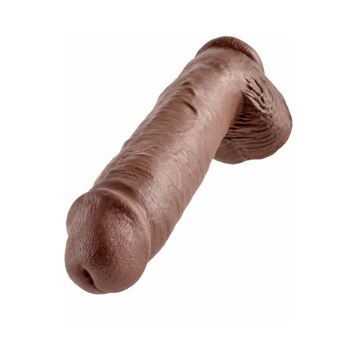 Pipedream King Cock 11 in. Cock With Balls Realistic Suction Cup Dildo Brown