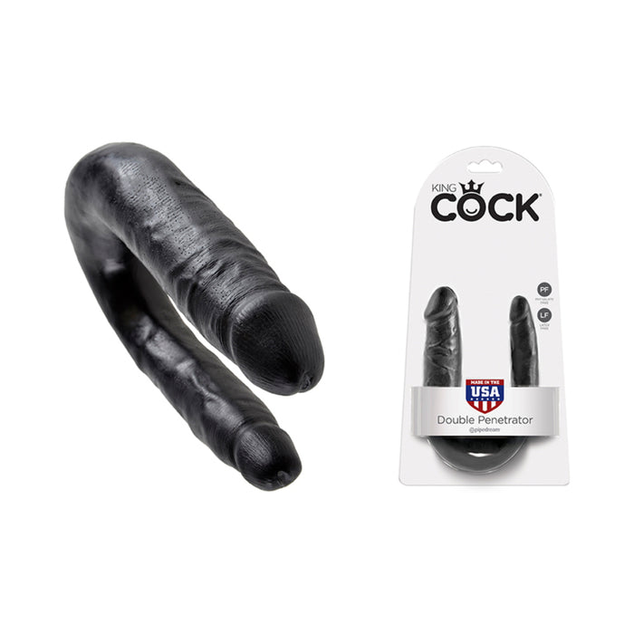 Pipedream King Cock Double Trouble Small 5 in. Realistic Dual-Ended Dildo Black