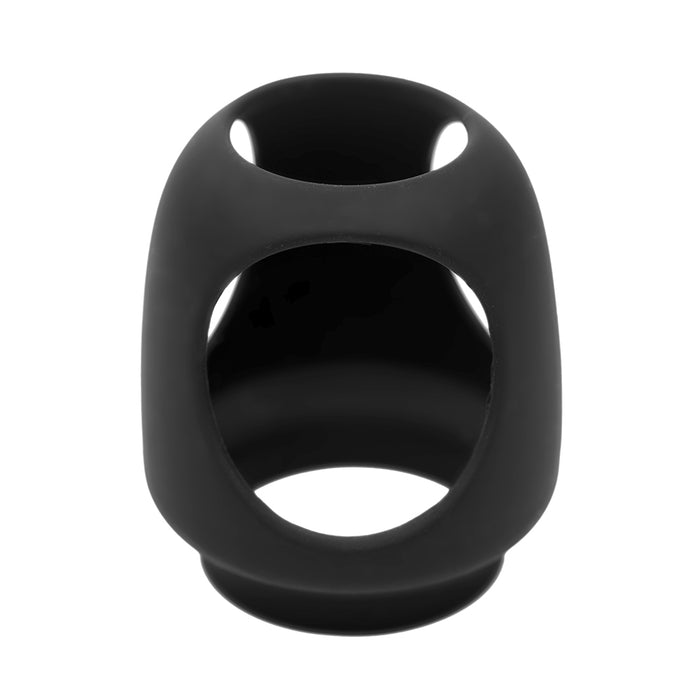 Wand Essentials Silicone Strap Cap Wand Harness For Dildos Black