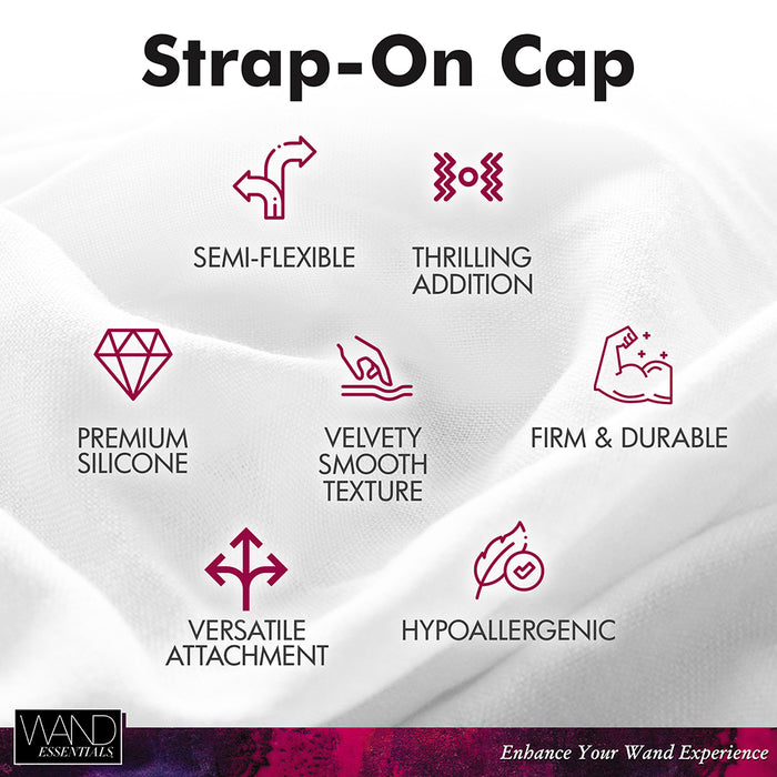 Wand Essentials Silicone Strap Cap Wand Harness For Dildos Black