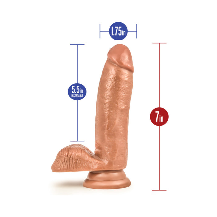 Coverboy Manny The Fireman Realistic 7 in. Dildo with Balls & Suction Cup Tan