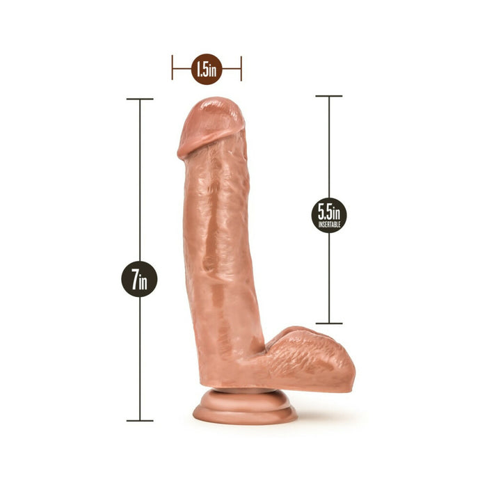 Blush Loverboy The Kingpin Realistic 7 in. Dildo with Balls & Suction Cup Tan