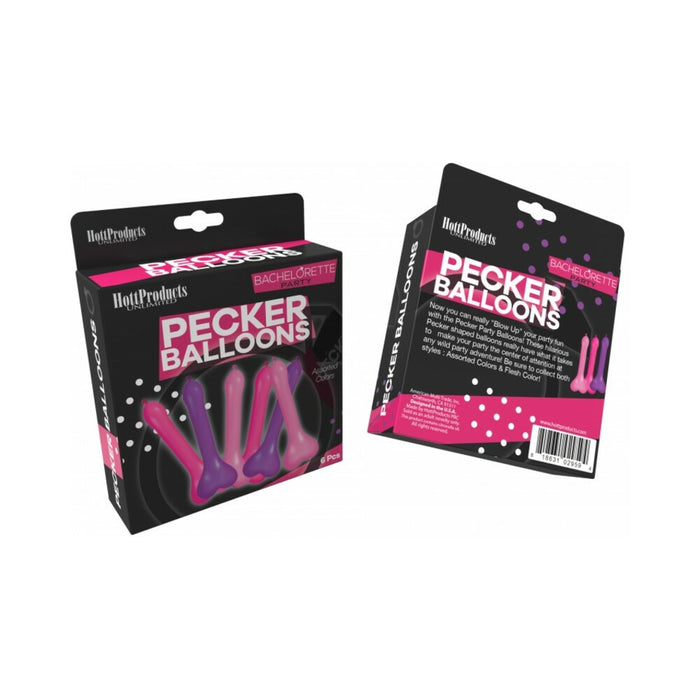 Pecker Balloons Assorted Colors (6/Box)