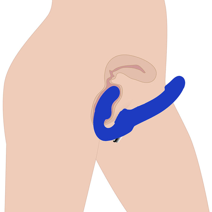 Strap U Revolver II Strapless Strap-On Dildo Blue