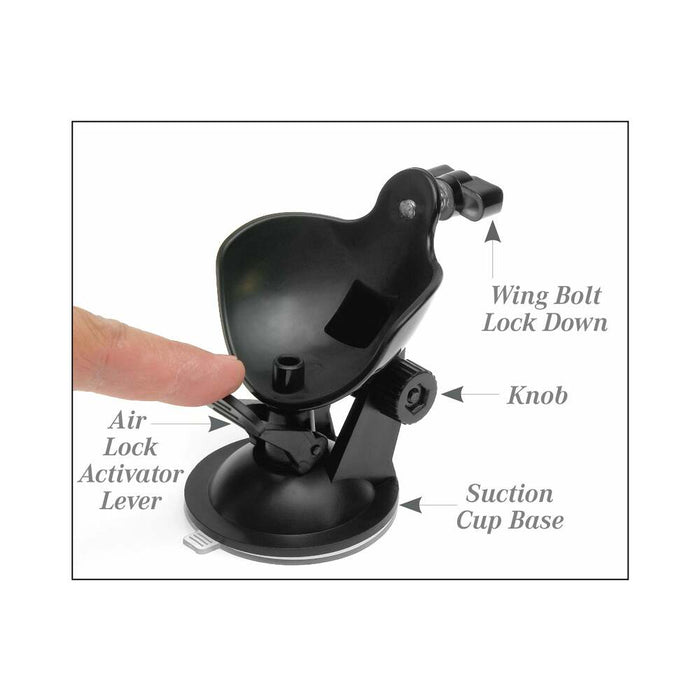 PDX Mega-Bator Ass Rechargeable Rotating Thrusting Stroker With Hands-Free Suction Cup Clear/Black
