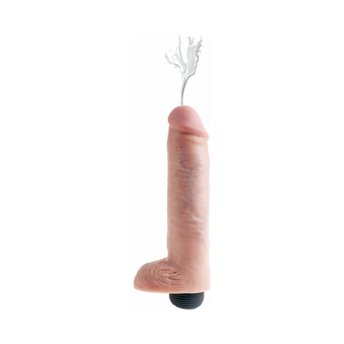 Pipedream King Cock 10 in. Squirting Cock With Balls Realistic Dildo Beige
