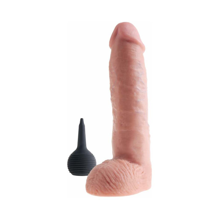 Pipedream King Cock 11 in. Squirting Cock With Balls Realistic Dildo Beige