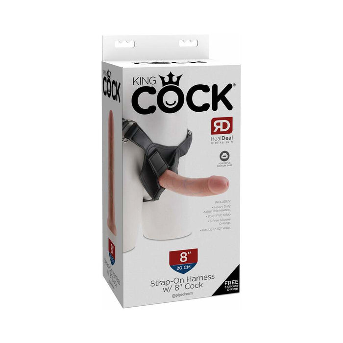 Pipedream King Cock Strap-On Harness With 8 in. Cock Beige