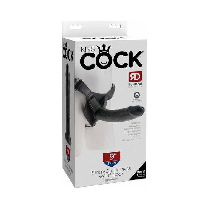 Pipedream King Cock Adjustable Strap-On Harness With 9 in. Cock Black