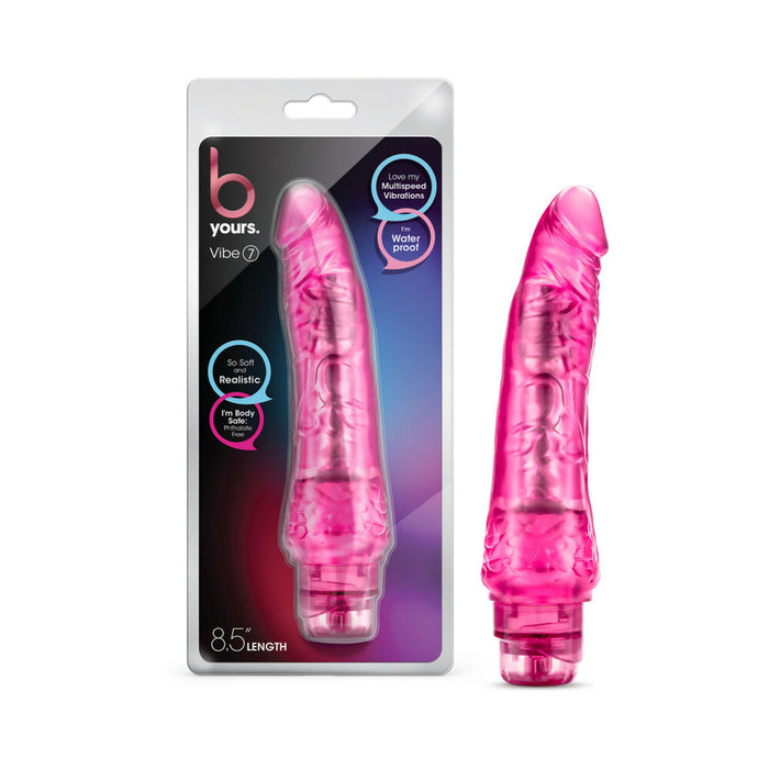 Blush B Yours Vibe 7 Realistic 8.75 in. Vibrating Dildo Pink