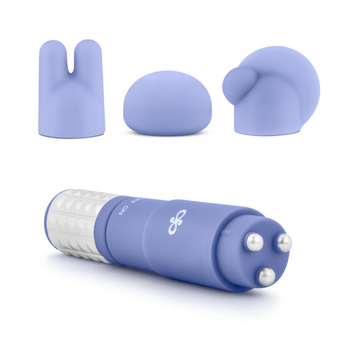 Blush Rose Revitalize Massage Kit with Mini Vibrator & 3 Silicone Attachments Periwinkle