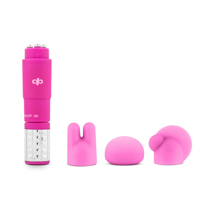 Blush Rose Revitalize Massage Kit with Mini Vibrator & 3 Silicone Attachments Pink
