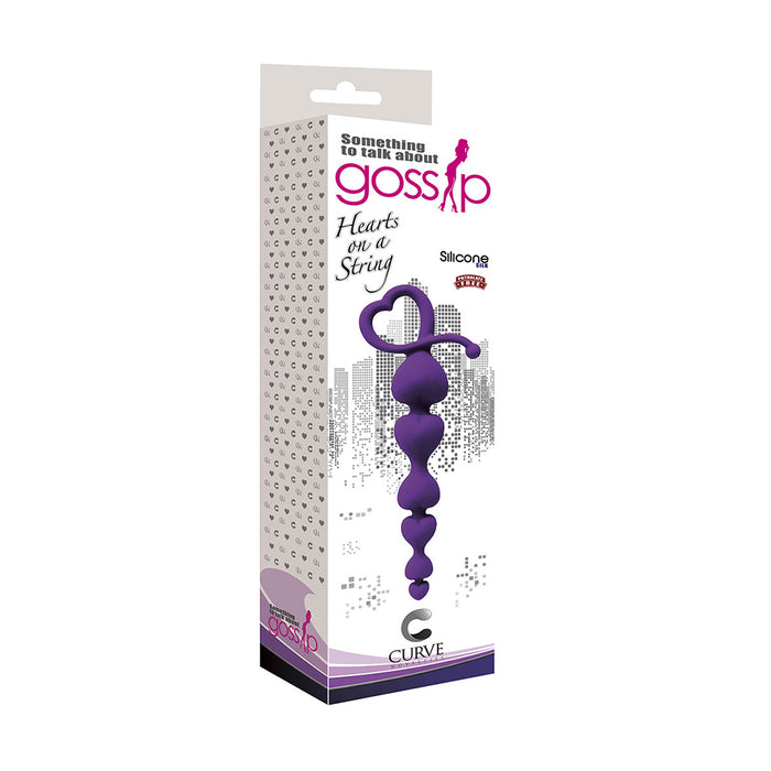 Gossip Hearts on a String Anal Beads Violet