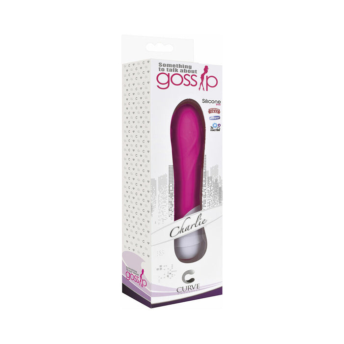 Curve Toys Gossip Charlie Waterproof Textured Silicone Vibrator Magenta