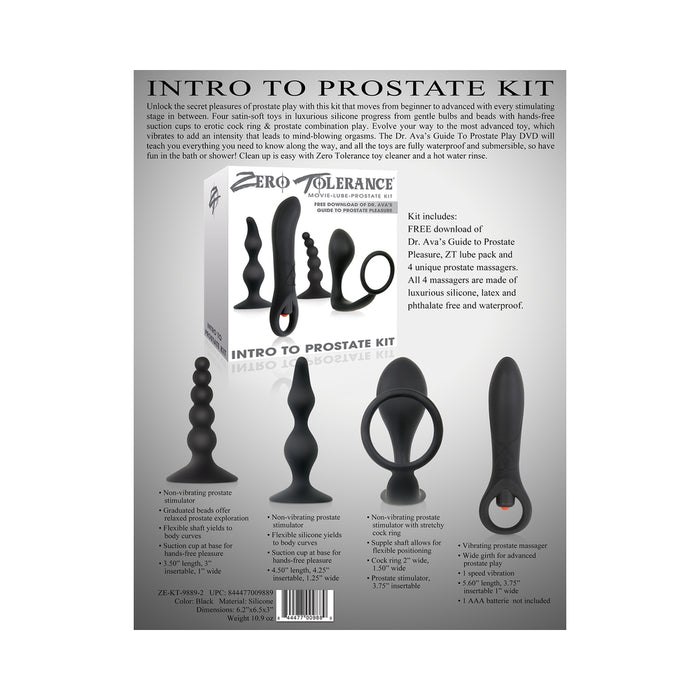 Zero Tolerance Intro To Prostate Kit 4-Piece Anal Play Set With DVD