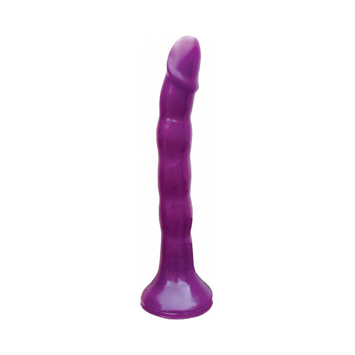Skinny Me Strap On Dildo With Harness Purple 7in