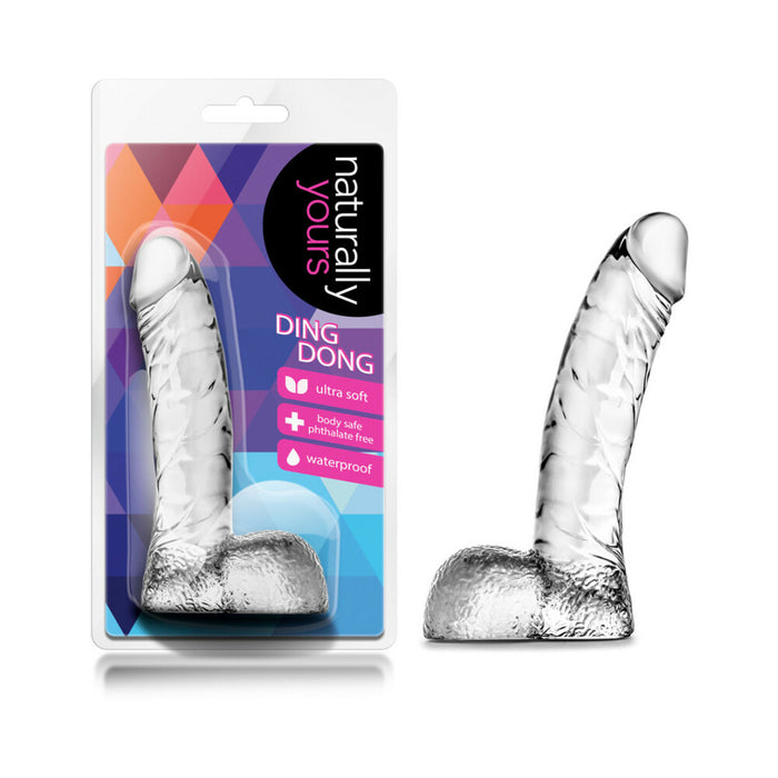 Blush Naturally Yours Ding Dong Realistic 5.5 in. Dildo with Balls Clear