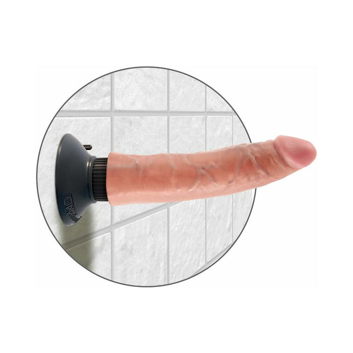 Pipedream King Cock 7 in. Vibrating Cock Poseable Dildo With Suction Cup Beige