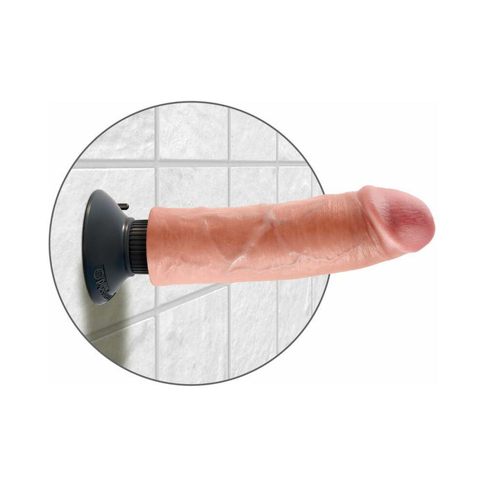 Pipedream King Cock 8 in. Vibrating Cock Poseable Dildo With Suction Cup Beige
