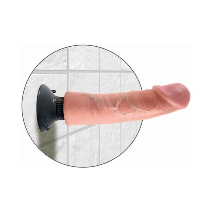 Pipedream King Cock 9 in. Vibrating Cock Poseable Dildo With Suction Cup Beige