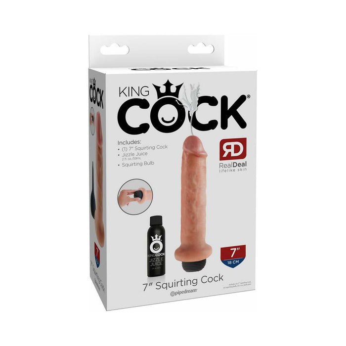 Pipedream King Cock 7 in. Squirting Cock Realistic Dildo Beige