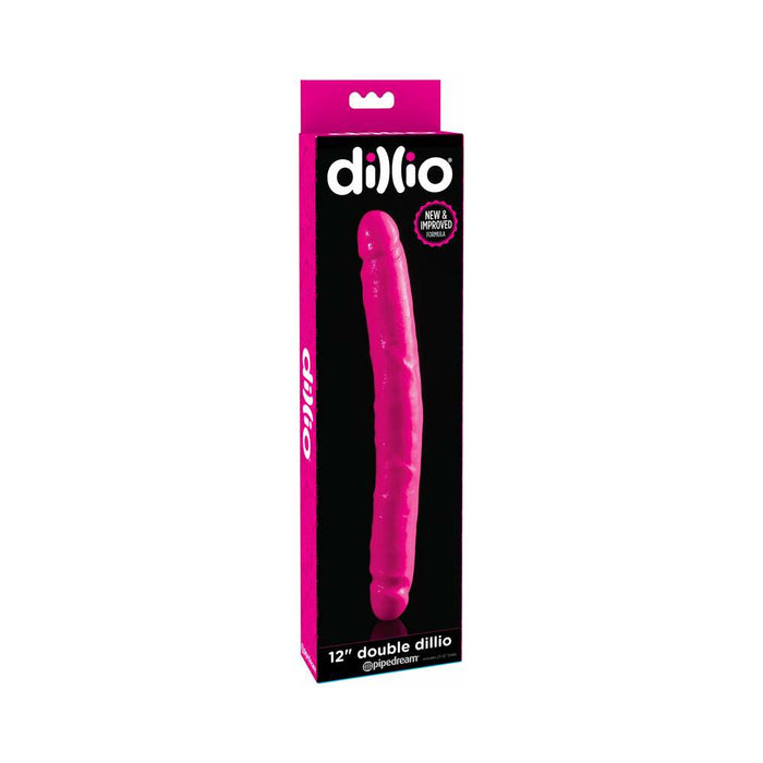 Pipedream Dillio 12 in. Double Dong Realistic Dual-Ended Dildo Pink