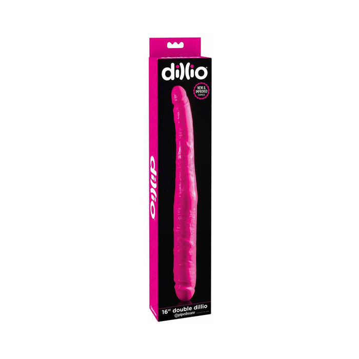Pipedream Dillio 16 in. Double Dong Realistic Dual-Ended Dildo Pink