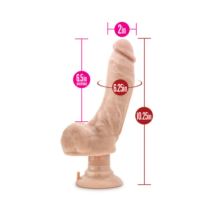 Blush Loverboy Doctor Love Realistic 10.5 in. Vibrating Dildo with Balls & Suction Cup Beige