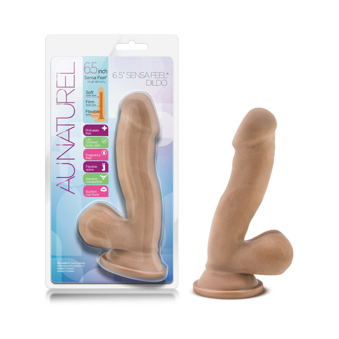 Blush Au Naturel 6.5 in. Posable Dual Density Dildo with Balls & Suction Cup Tan