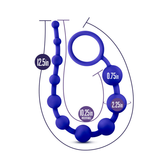 Blush Luxe Silicone 10 Beads for Anal Play Indigo