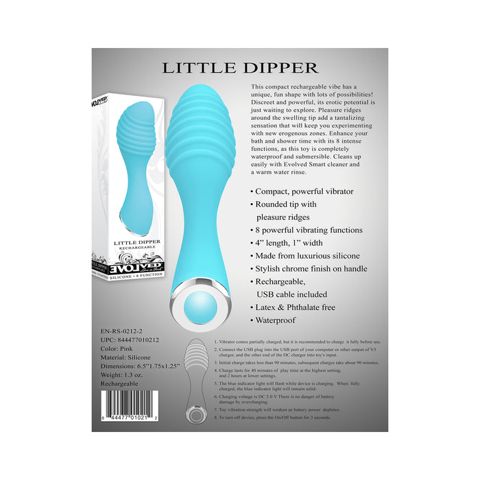 Evolved Little Dipper Rechargeable Silicone Vibrator Blue