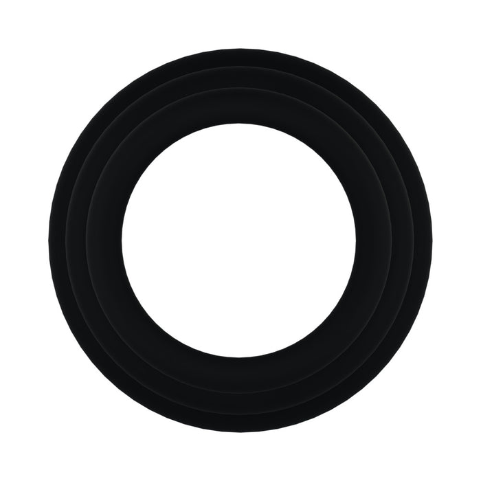 Rock Solid Black Gasket Silicone 3pc Set (.75in,1in,1.25in)