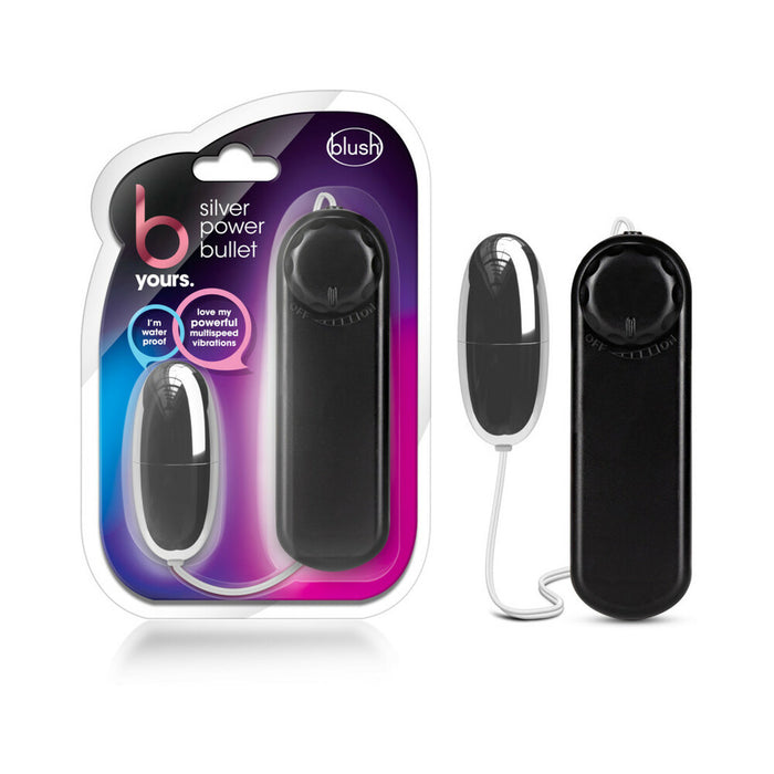 Blush B Yours Silver Power Bullet Remote-Controlled Egg Vibrator Black