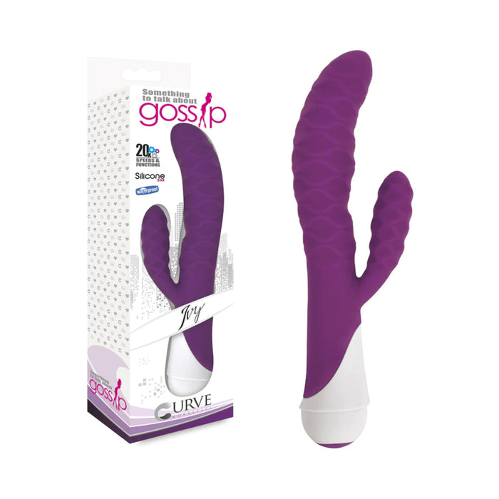 Curve Toys Gossip Ivy Waterproof Wavy Silicone Flexible Dual Stimulation Vibrator Violet