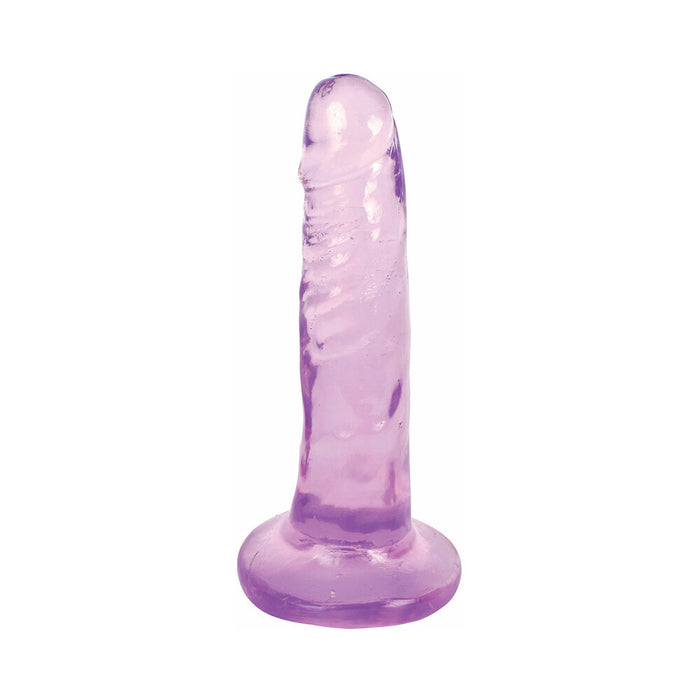 Curve Toys Lollicock Slim Stick 6 in. Dildo with Suction Cup Grape Ice
