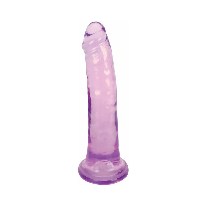 Curve Toys Lollicock Slim Stick 8 in. Dildo with Suction Cup Grape Ice