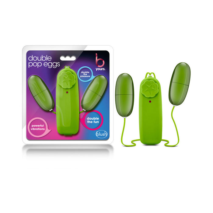 Blush B Yours Double Pop Eggs Remote-Controlled Dual Bullet Vibrator Lime