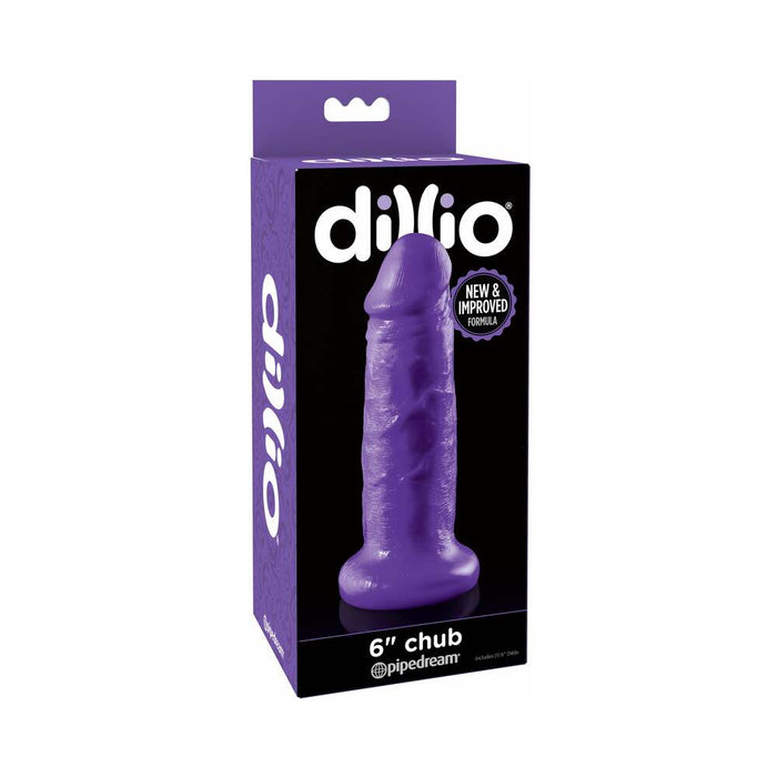 Pipedream Dillio 6 in. Chub Realistic Dildo With Suction Cup Purple