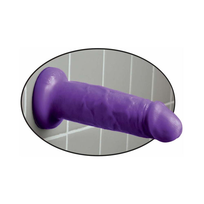 Dillio 6 in. Chub Realistic Dildo With Suction Cup Purple