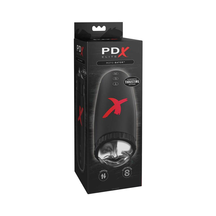 PDX Elite Moto-Bator Thrusting Suction Masturbator Clear/Black