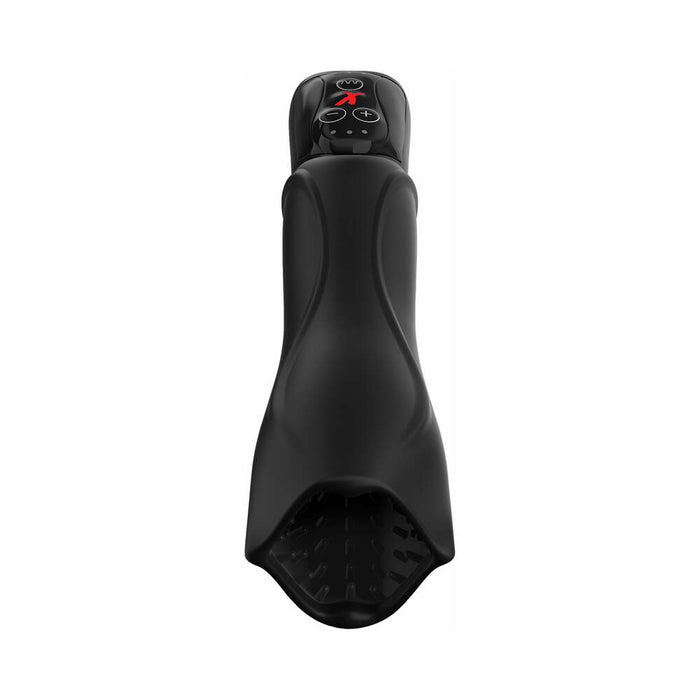 PDX Elite Vibrating Roto-Teazer Rotating Masturbator Black