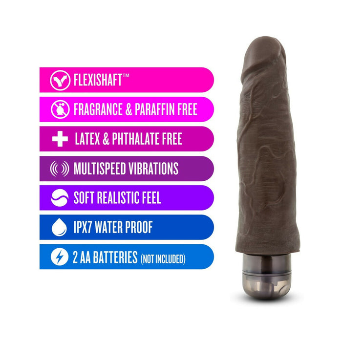 Blush Dr. Skin Vibe 14 Realistic 8 in. Vibrating Dildo Brown